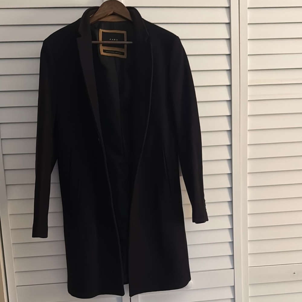Zara Black Trench Coat Classic Minimalist Design